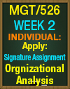 MGT/526 Week 2 Apply Organizational Analysis